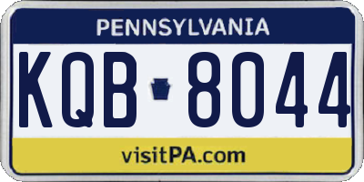 PA license plate KQB8044