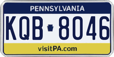 PA license plate KQB8046