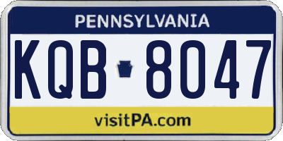 PA license plate KQB8047