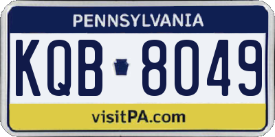 PA license plate KQB8049