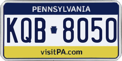 PA license plate KQB8050