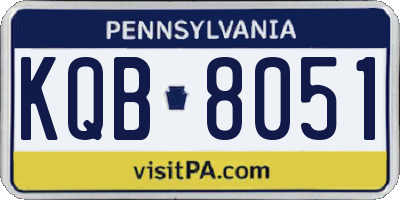 PA license plate KQB8051