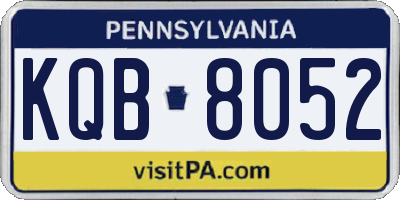 PA license plate KQB8052