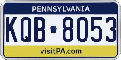 PA license plate KQB8053