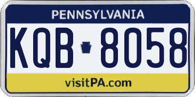 PA license plate KQB8058