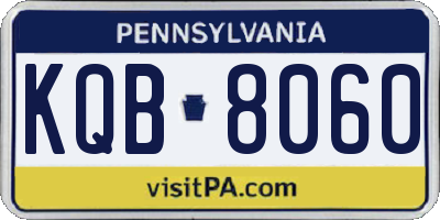 PA license plate KQB8060