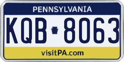 PA license plate KQB8063