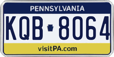 PA license plate KQB8064