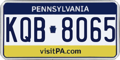 PA license plate KQB8065