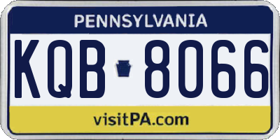 PA license plate KQB8066