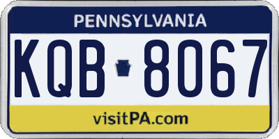 PA license plate KQB8067