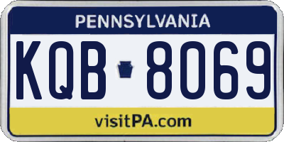 PA license plate KQB8069
