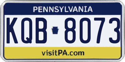 PA license plate KQB8073