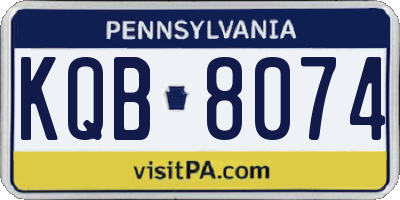PA license plate KQB8074