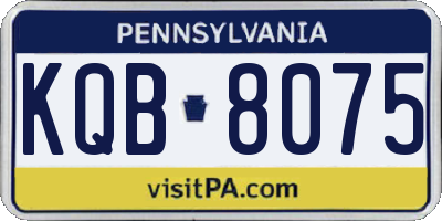 PA license plate KQB8075