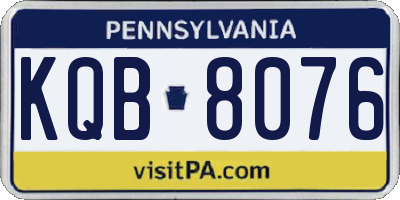 PA license plate KQB8076