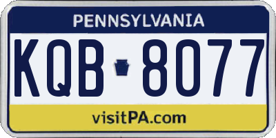 PA license plate KQB8077