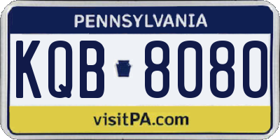 PA license plate KQB8080