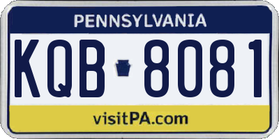PA license plate KQB8081