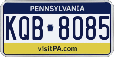 PA license plate KQB8085