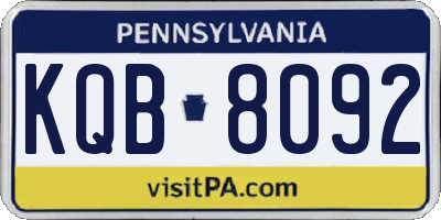 PA license plate KQB8092