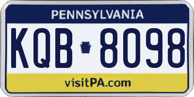 PA license plate KQB8098