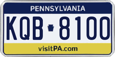 PA license plate KQB8100
