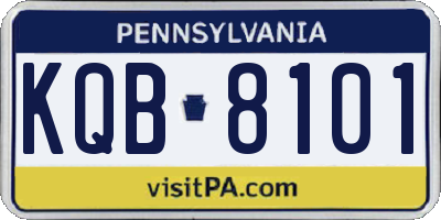 PA license plate KQB8101