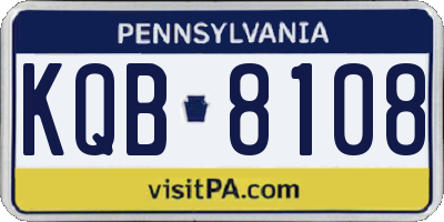 PA license plate KQB8108
