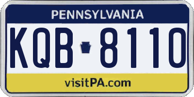PA license plate KQB8110
