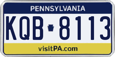 PA license plate KQB8113