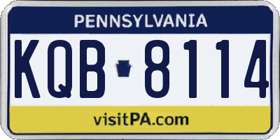 PA license plate KQB8114