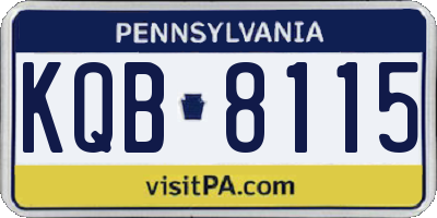 PA license plate KQB8115