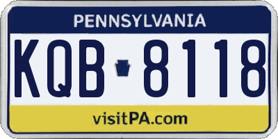 PA license plate KQB8118