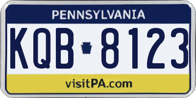 PA license plate KQB8123