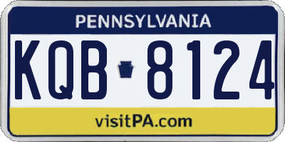 PA license plate KQB8124
