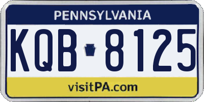 PA license plate KQB8125