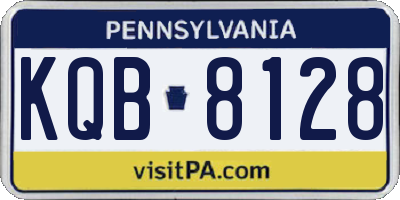 PA license plate KQB8128