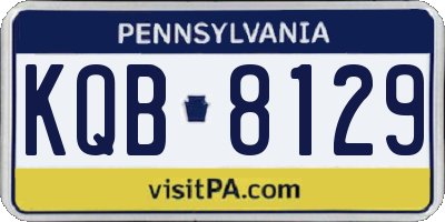 PA license plate KQB8129