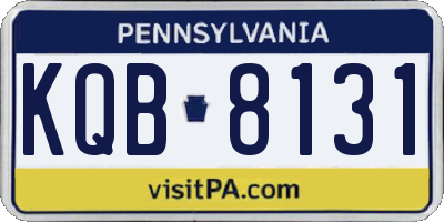 PA license plate KQB8131