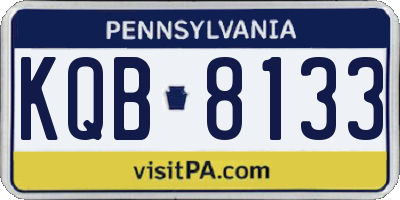 PA license plate KQB8133