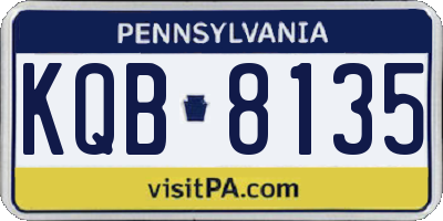 PA license plate KQB8135