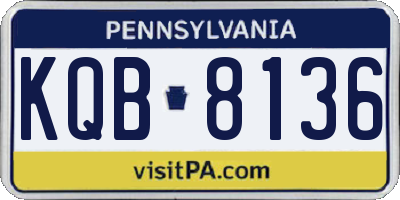 PA license plate KQB8136
