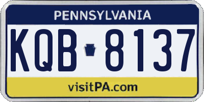 PA license plate KQB8137