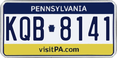 PA license plate KQB8141