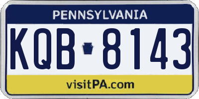 PA license plate KQB8143