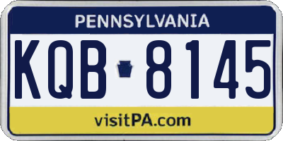 PA license plate KQB8145