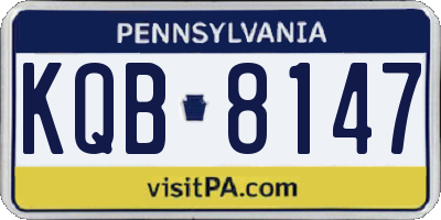 PA license plate KQB8147