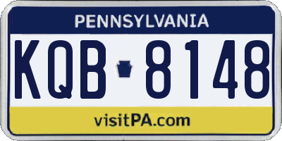 PA license plate KQB8148