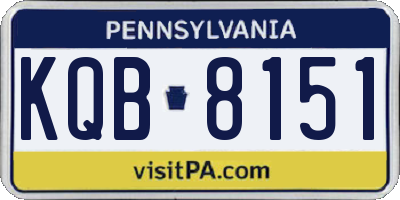 PA license plate KQB8151
